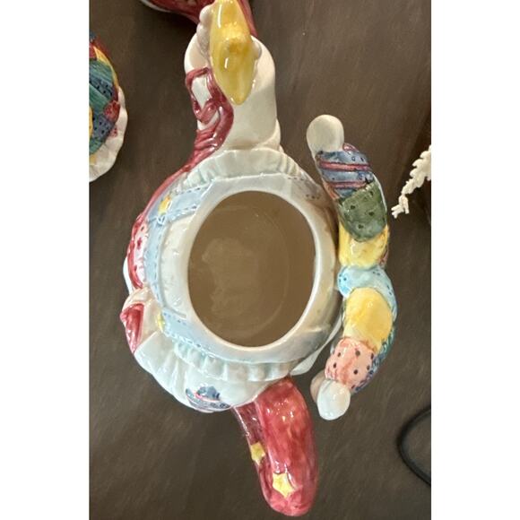 1996 Cosmos Exclusive H.O.L. Rag Doll Girl Teapot & Cup Set Colorful Patchwork - Picture 5 of 8